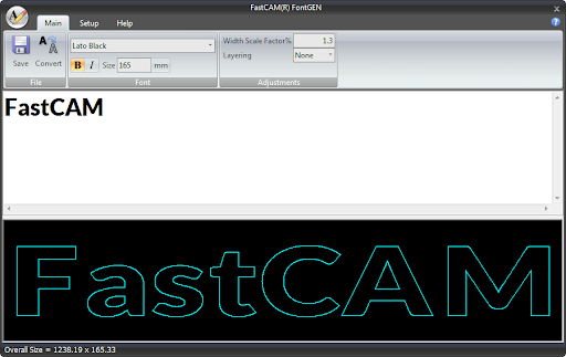 FastCAM FontGEN NC for text cutting using hi def plasma or laser cutting